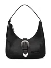 Karl Lagerfeld Jeans Buckled-strap Shoulder Bag In Black