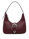 Karl Lagerfeld Jeans Buckled-strap Shoulder Bag In Burgundy