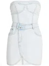 Karl Lagerfeld Jeans Bustier-style Denim Minidress In White