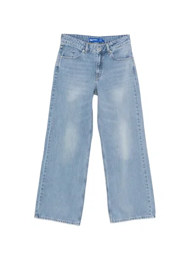 Karl Lagerfeld Jeans Buton-fastening Wide-leg Jeans In Blue