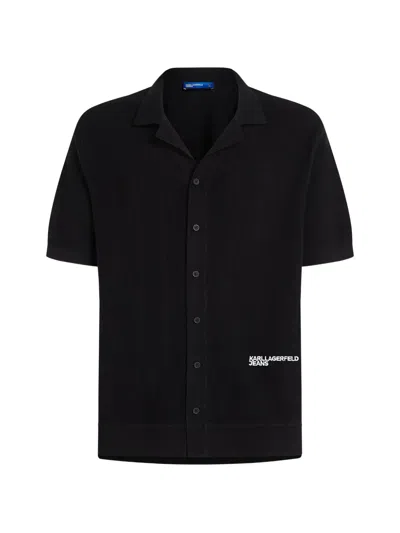 Karl Lagerfeld Jeans Buttoned Shirt In Black