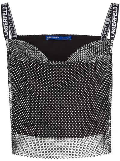 Karl Lagerfeld Jeans Chainmail Top In 黑色