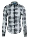 Karl Lagerfeld Jeans Checked Mesh Shirt In Animal Print