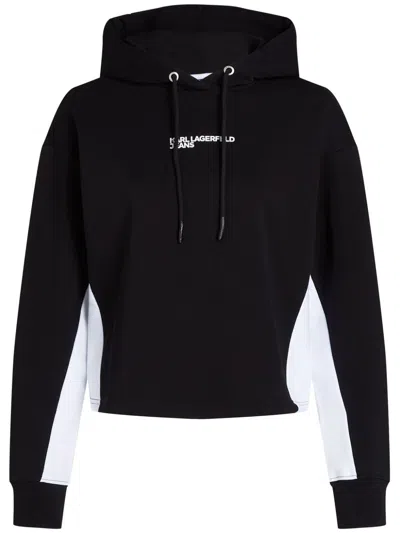 Karl Lagerfeld Jeans Colorblock Hoodie In 黑色