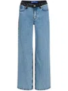 Karl Lagerfeld Jeans Colour-block Mid-rise Jeans In Black