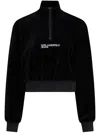Karl Lagerfeld Jeans Zip-up Cropped Sweatshirt In Schwarz