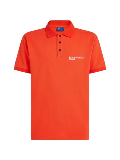 Karl Lagerfeld Jeans Cotton Polo Shirt In Orange