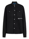 Karl Lagerfeld Jeans Cotton Shirt Jacket In Black