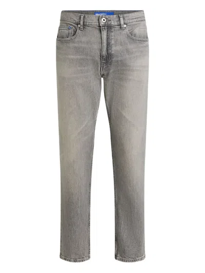 Karl Lagerfeld Jeans Cotton Tapered Jeans In Gray