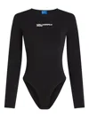 Karl Lagerfeld Jeans Crew-neck Long-sleeve Bodysuit In Black