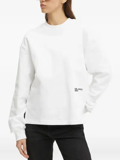 Karl Lagerfeld Jeans Crew Neck Sweatshirt In White