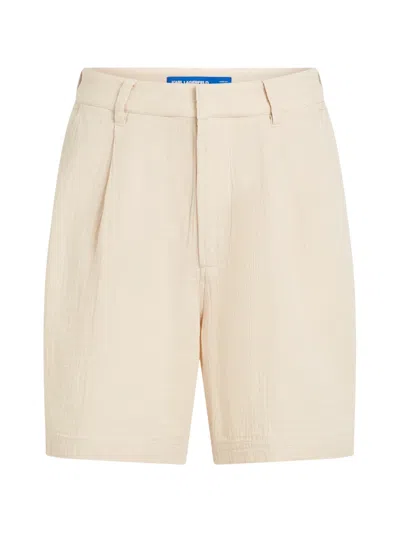 Karl Lagerfeld Jeans Crinkled Shorts In Neutral