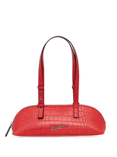 Karl Lagerfeld Jeans Croc-effect Logo-plaque Tote Bag In Red