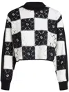 Karl Lagerfeld Jeans Crochet Cropped Sweater In ホワイト
