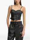 Karl Lagerfeld Jeans Cropped Bustier Top In Black