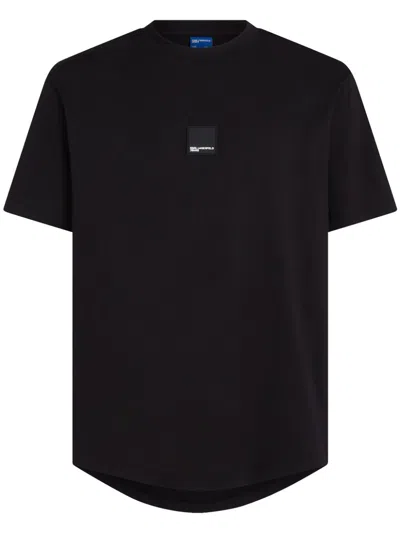 Karl Lagerfeld Jeans Curved-hem T-shirt In 999
