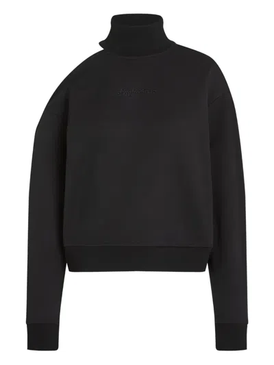 Karl Lagerfeld Jeans Cut-out Turtleneck Sweatshirt In Black