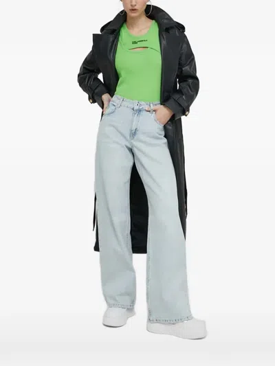 Karl Lagerfeld Jeans Cut-out Tank Top In Multi