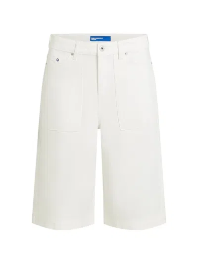 Karl Lagerfeld Jeans Denim Bermuda Shorts In White