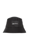 Karl Lagerfeld Jeans Denim Bucket Hat In Black