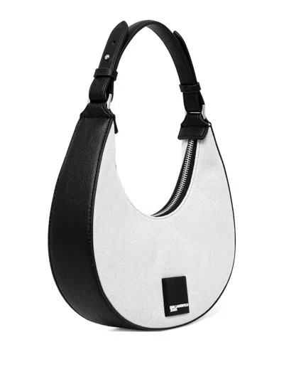 Karl Lagerfeld Jeans Denim Half-moon Tote Bag In Blue