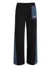 Karl Lagerfeld Jeans Denim-panelled Track Pants In Black