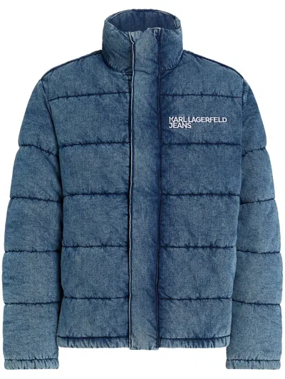 Karl Lagerfeld Jeans Denim Puffer Jacket In Blau