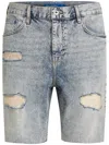 Karl Lagerfeld Jeans Distressed Relaxed Denim Shorts In Blue
