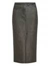 Karl Lagerfeld Jeans Distressed Split-front Skirt In Black