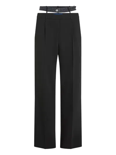 Karl Lagerfeld Jeans Double-waistband Trousers In Black