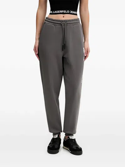 Karl Lagerfeld Jeans Drawstring Track Pants In Gray