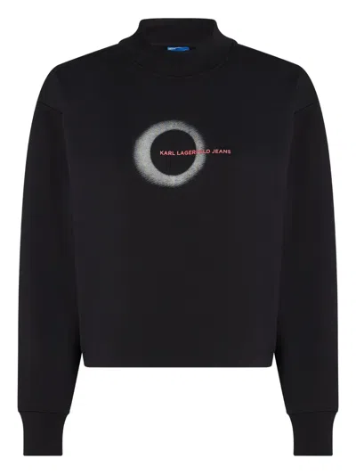 Karl Lagerfeld Jeans Eclipse Logo Sweatshirt In Black