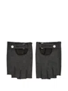 Karl Lagerfeld Jeans Fingerless Denim Gloves In Gray