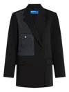 Karl Lagerfeld Jeans Flap-pocket Panelledl Blazer In Black