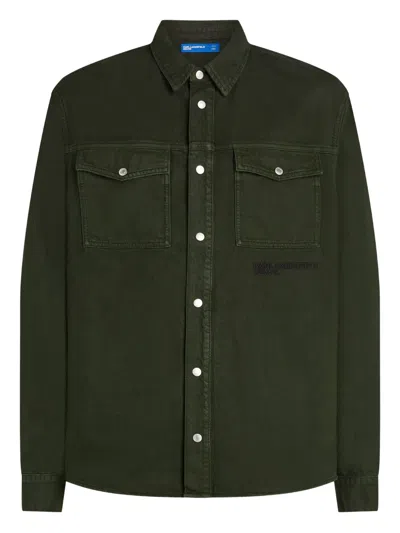 Karl Lagerfeld Jeans Flap-pocket Shirt In Green