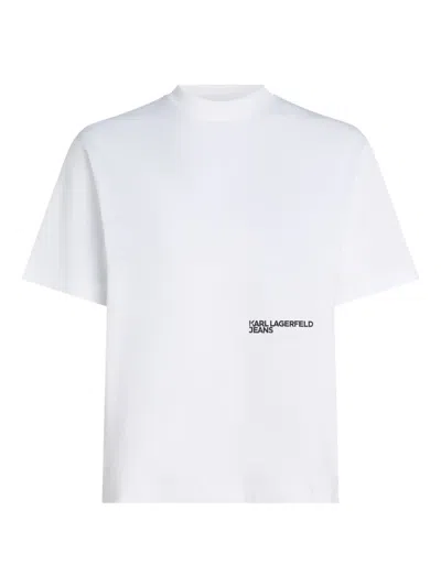 Karl Lagerfeld Jeans Floral-print T-shirt In White