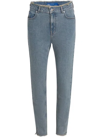 Karl Lagerfeld Jeans Jeans Mit Ausgefranstem Saum In Blau
