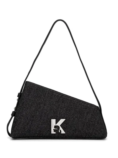 Karl Lagerfeld Jeans Geo Denim Shoulder Bag In Black