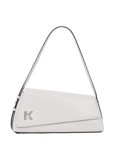 Karl Lagerfeld Jeans Geo Leather Shoulder Bag In White
