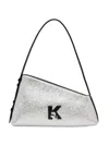 Karl Lagerfeld Jeans Geo Metallic-effect Shoulder Bag In Silver
