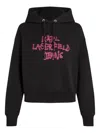 Karl Lagerfeld Jeans Graffiti-logo Hoodie In Black