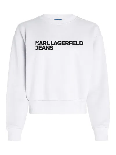 Karl Lagerfeld Jeans Graphic-logo Sweatshirt In White