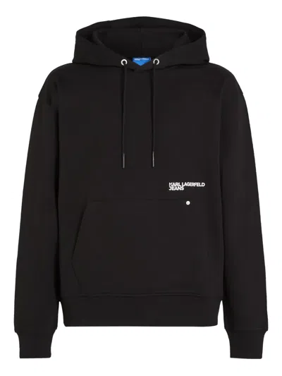 Karl Lagerfeld Jeans Graphic-print Hoodie In Black
