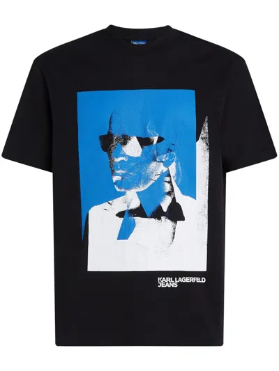 Karl Lagerfeld Jeans Graphic Print T-shirt In Black