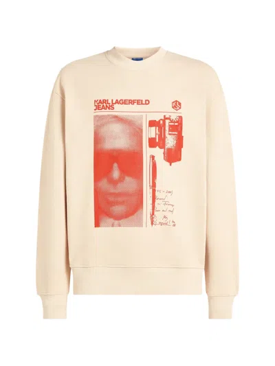 Karl Lagerfeld Jeans Graphic-print Sweatshirt In Neutral