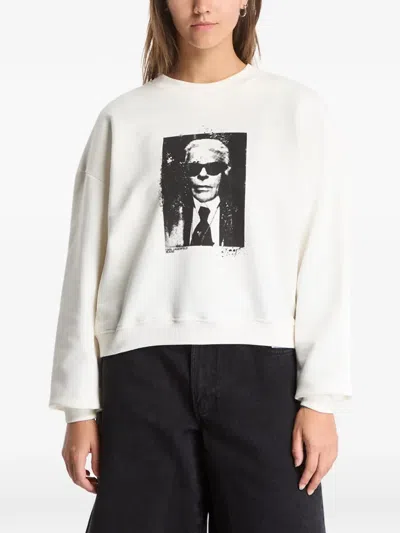 Karl Lagerfeld Jeans Graphic-print Sweatshirt In Neutral