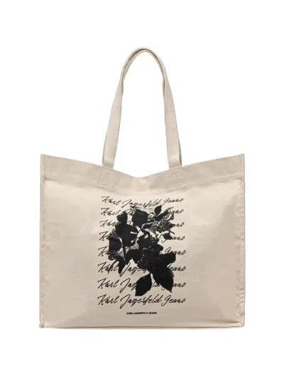 Karl Lagerfeld Jeans Graphic-print Tote Bag In Blue