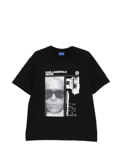 Karl Lagerfeld Jeans Graphic-print T-shirt In Black