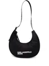Karl Lagerfeld Jeans Half-moon Shoulder Bag In 黑色