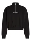 Karl Lagerfeld Jeans Half-zip Logo-embroidered Sweatshirt In Black